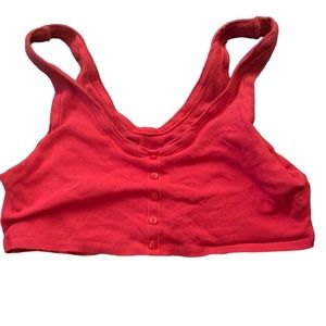 Red Aerie crop top with buttons